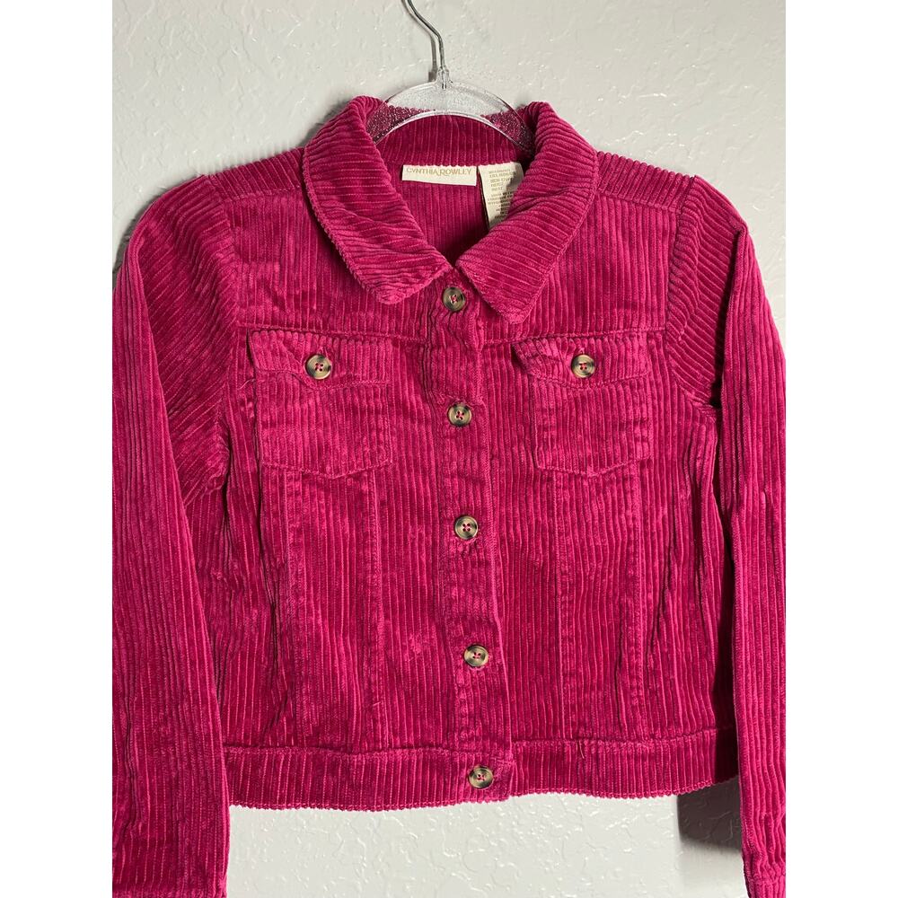 Cynthia Rowley Girls Dark Pink Corduroy Jacket Sz L 10/12